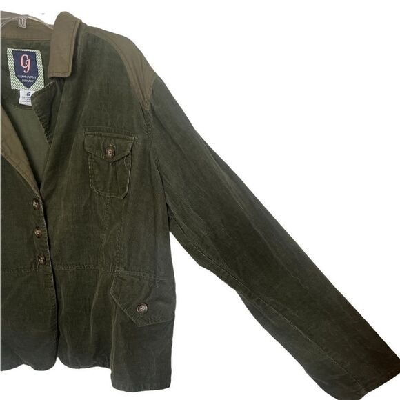 Caribbean Joe Olive Green Y2K Slouchy Corduroy Button Shacket XL - Picture 7 of 12